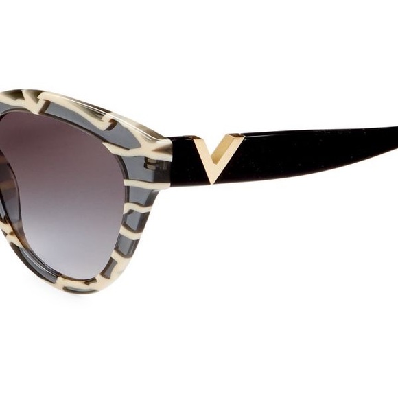 VALENTINO BLACK CAMOUFLAGE CAT EYE SUNGLASSES VA 4089 - Picture 5 of 5